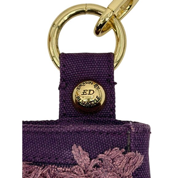 Vtg Y2K Ed Hardy Purple Crossbody Bag | Indie Sleaze Grunge Streetwear Urban 90s - Picture 4 of 15
